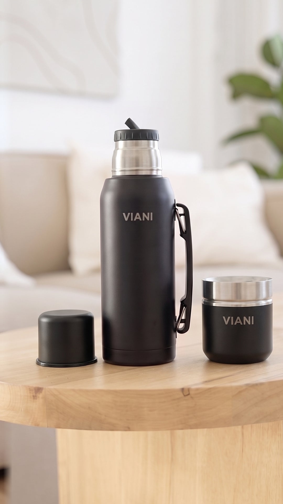 Termo VIANI Negro Classic 1LT + Mate de regalo