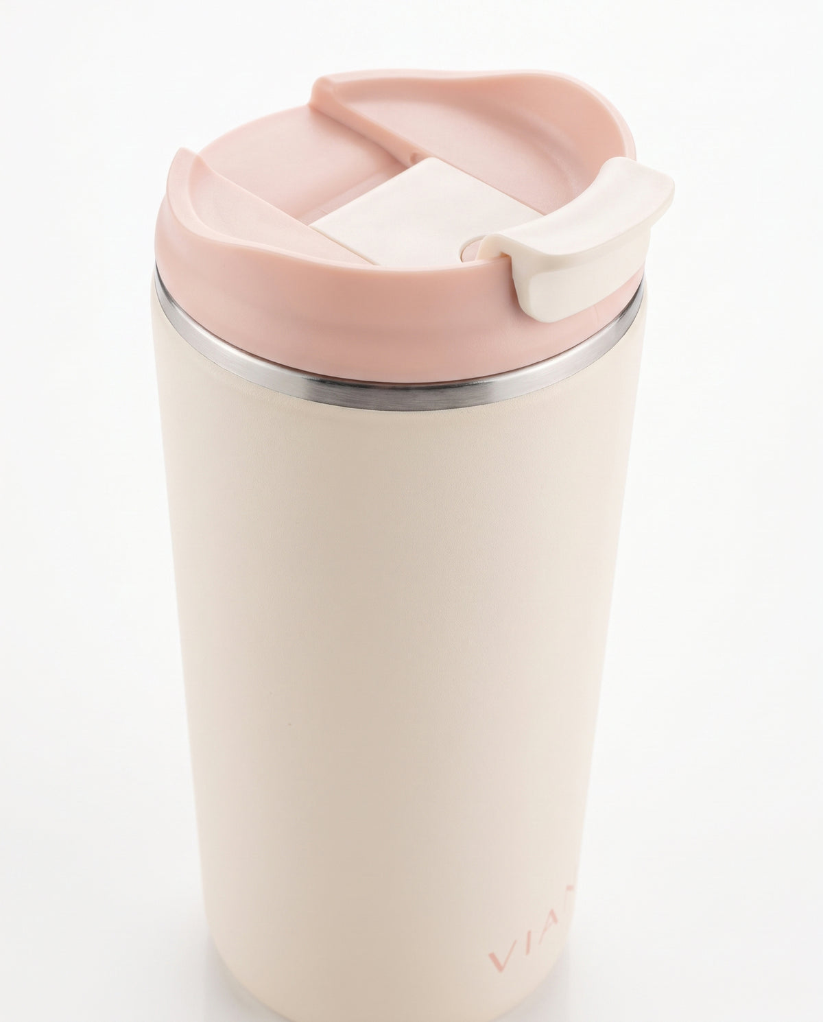 Vaso Café VIANI Rosa tapa con traba