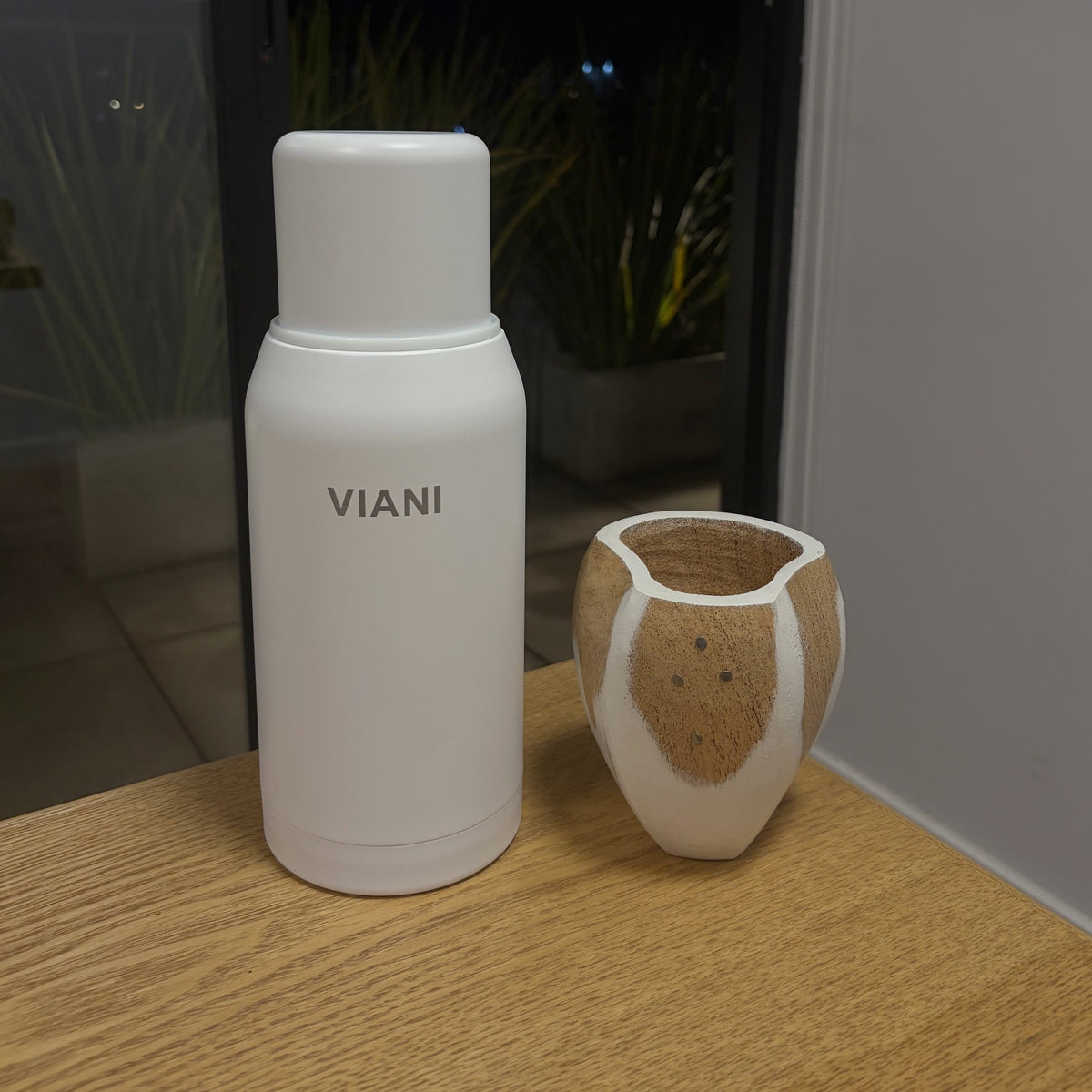Kit Termo Blanco 750 ml + Mate Ranchero Blanco