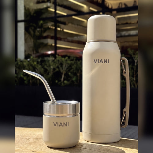 Termo VIANI Beige Classic 1LT + Mate de regalo