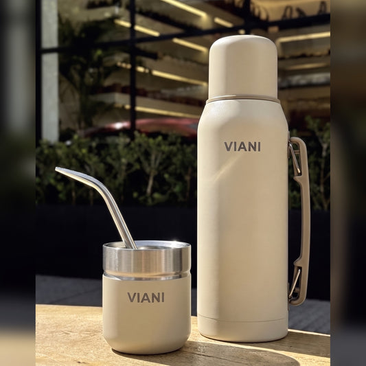 Termo VIANI Beige Classic 1LT + Mate de regalo